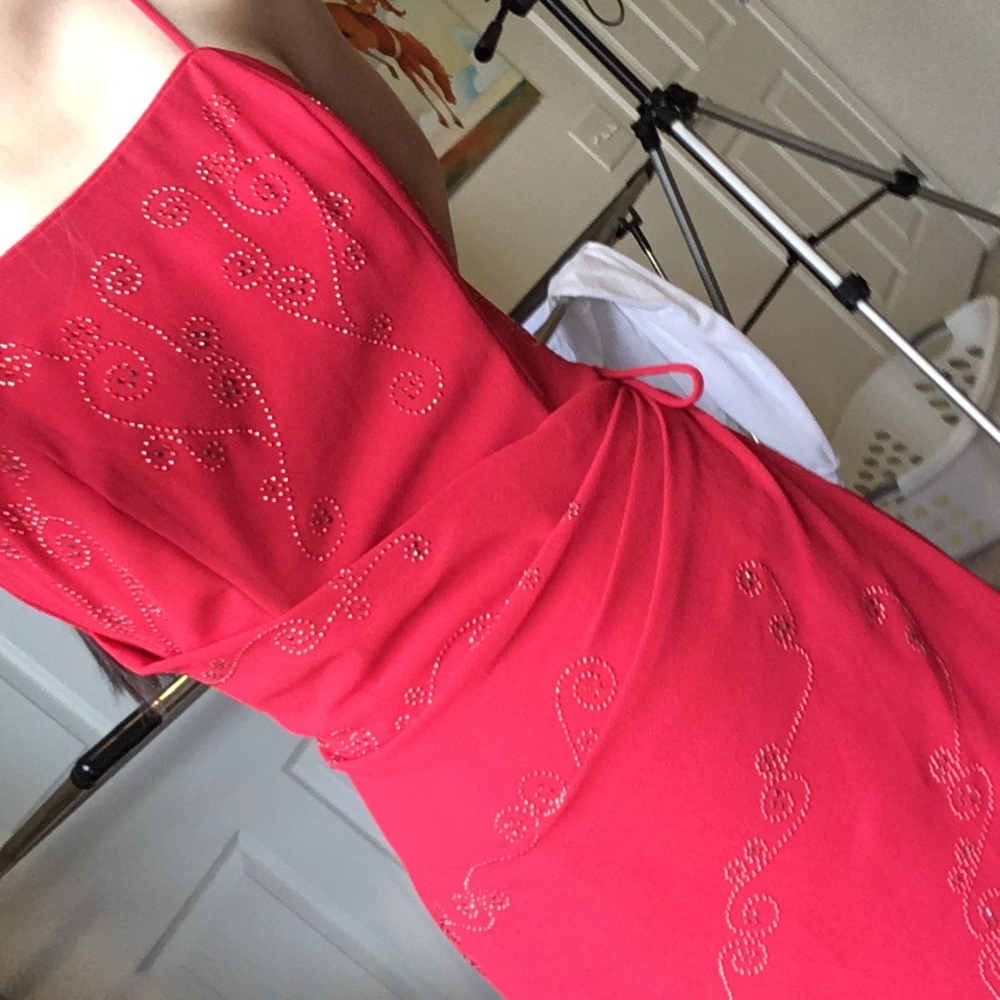Embroidered Full Length Prom Dress Tight Tie